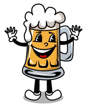 Mutlu bir bira bardağının tasviri