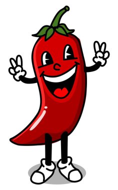  Mutlu kırmızı biberin resmi.