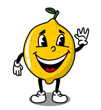 illustration of a happy lemon