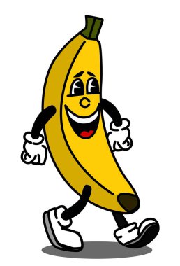 Illustration of a happy banana