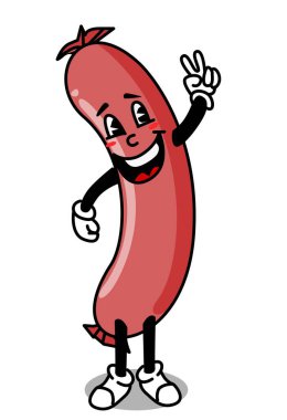 Illustration of a happy sausage