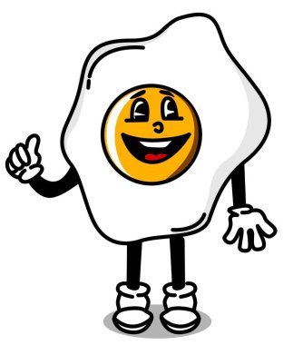  Illustration of a happy fried egg