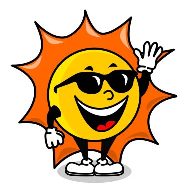 Komik bir güneşin tasviri