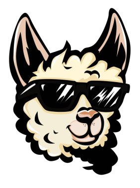  Güneş gözlüğü takan bir lama tasviri