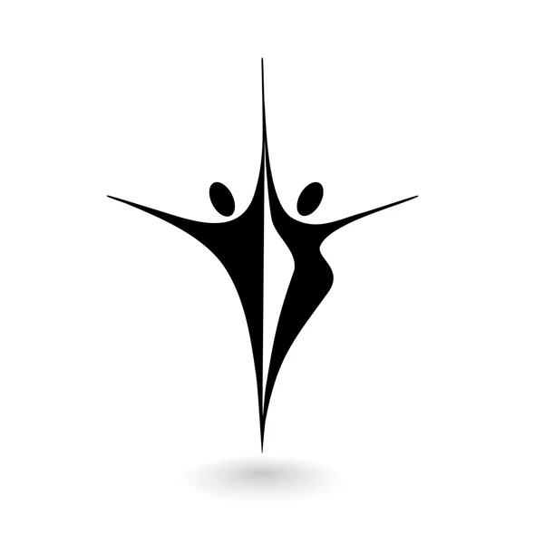 Logo stilizzato con figura maschile e femminile — Vettoriale Stock
