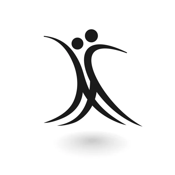Dans eden bir erkek ve kadın figürü ile stilize logo