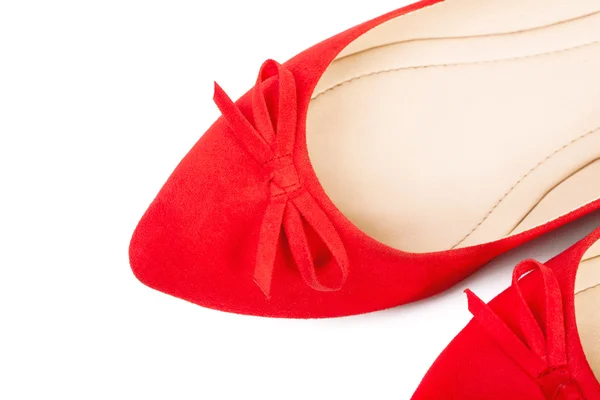 Par röda kvinnliga skor, närbild — Stockfoto