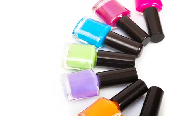 Flera färgade nagellack — Stockfoto