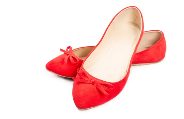 Pair of red female shoes, closeup — Stock Photo, Image