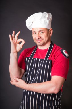 Cook iyi bir jest ile portresi