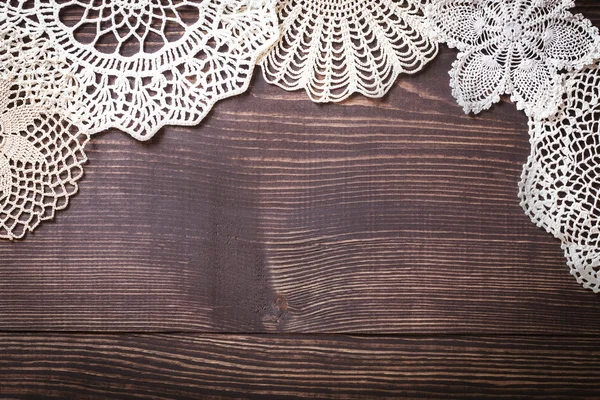 Vintage background with white crochet lace