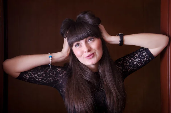 Portrait of a beautiful brunette woman — Stock Photo, Image