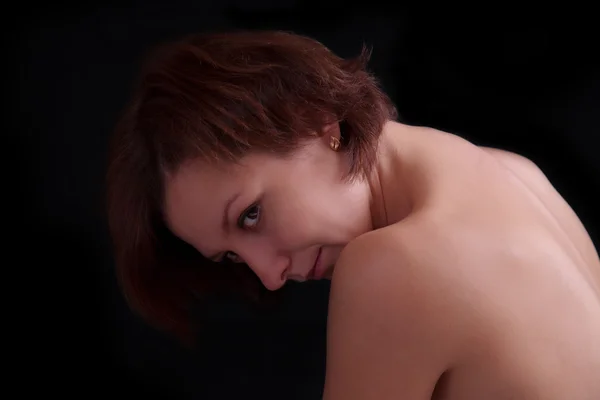 Fiatal, érzéki nő szépség portré — Stock Fotó