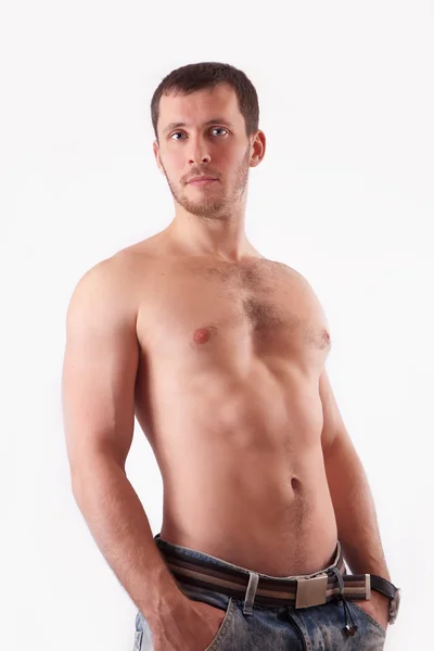 Człowiek w studio shirtless — Zdjęcie stockowe