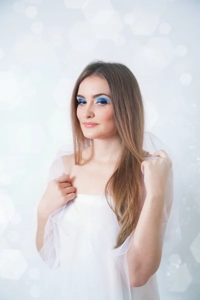 Portret młodej kobiety uroda zima — Zdjęcie stockowe