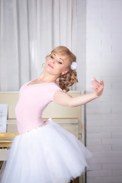 Young beautiful dancer posing in dance studio — Stock Photo, Image