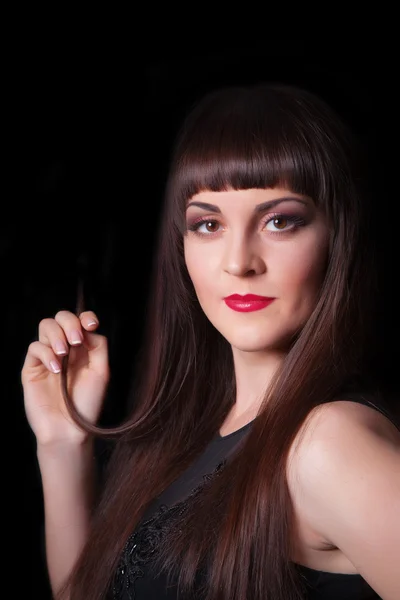 Close-up portrait of young beautiful woman — Stock Photo, Image