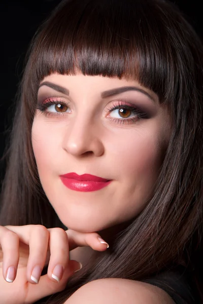 Close-up retrato de jovem bela mulher — Fotografia de Stock