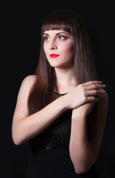 Close-up portrait of young beautiful woman — Stock Photo, Image