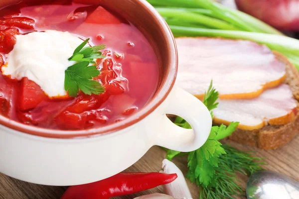 Борщ - традиционный украинский суп — стоковое фото