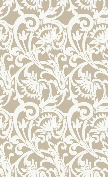 Naadloze floral achtergrond met swirls en bloemen — Stockvector