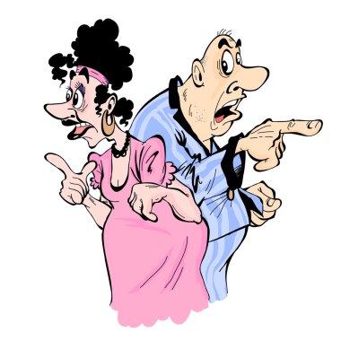 Karı koca parmakları farklı yönlere göster