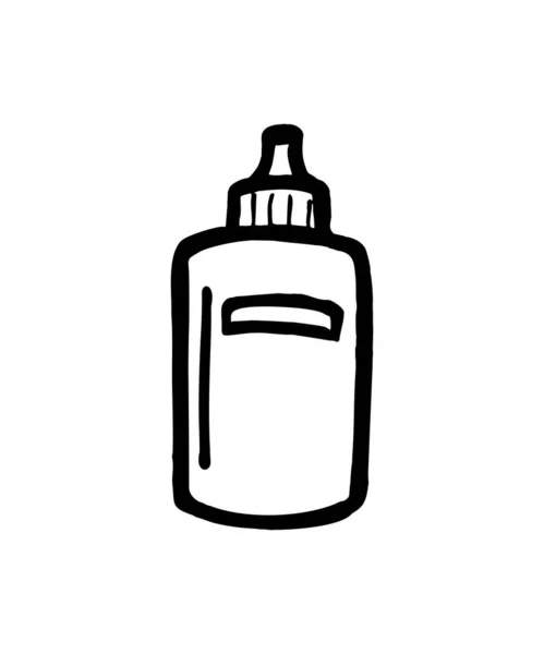 Glanzende Zwarte Cosmetische Fles Voor Gezichtslotion Haarshampoo Douchegel Crème Pot — Stockvector