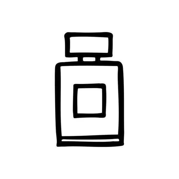 Perfume - black and white doodle style illustration. Perfumery — Stock Vector