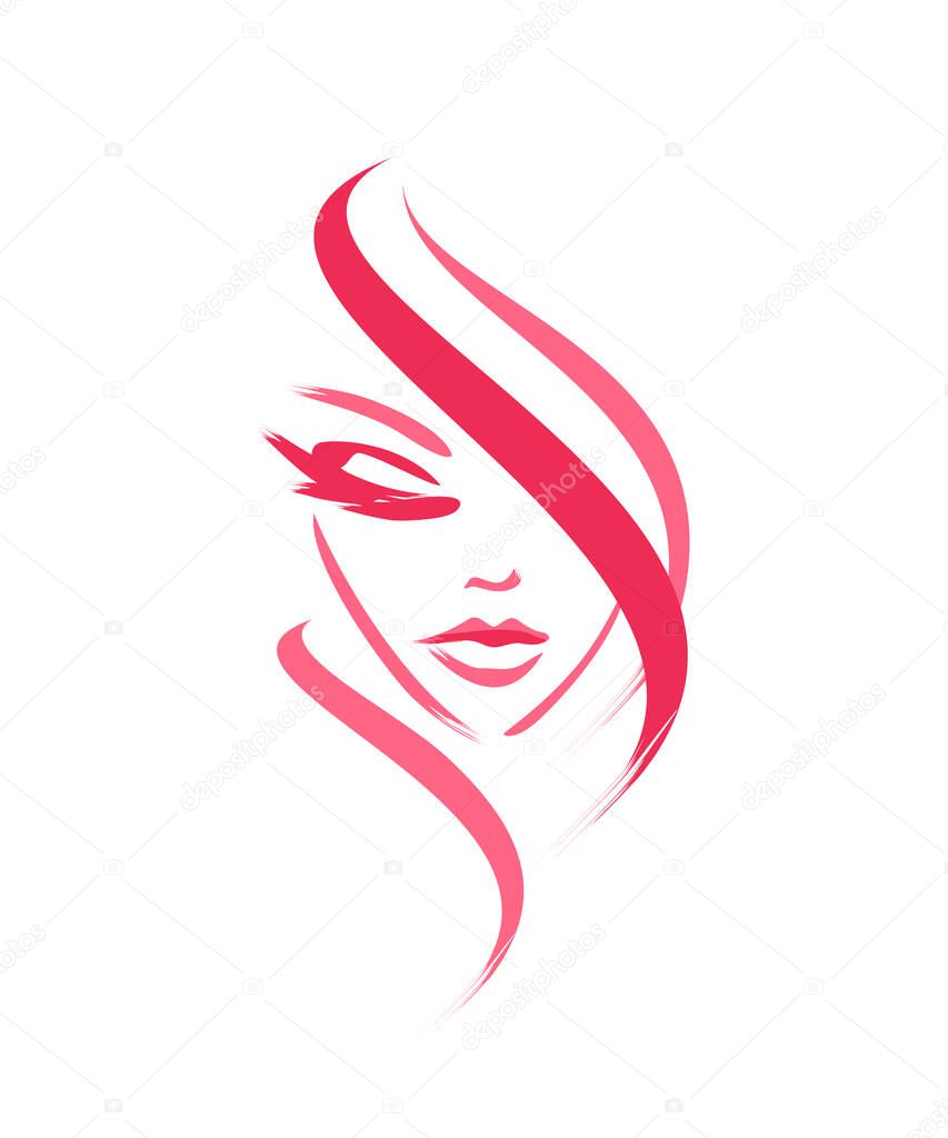 face female logo on white background