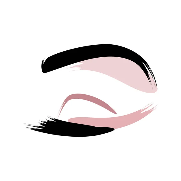Logo Pestañas Cejas Maquillaje Facial — Vector de stock