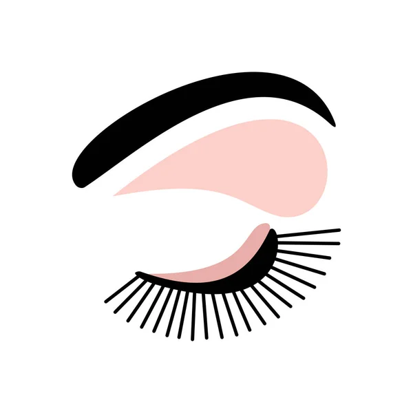 Řasy Oční Vektorové Logo Bílém Pozadí Make — Stockový vektor