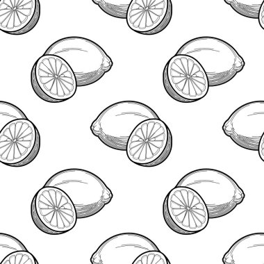 limon vektörsüz desen siyah ve beyaz