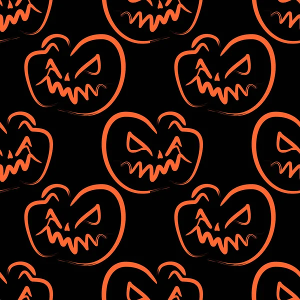 Halloween Sem Costura Fundo Colorido Abóbora Mal —  Vetores de Stock