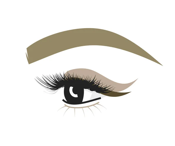 Augenbrauen Und Augen Mit Wimpern Make Für Schönheitssalon — Stockvektor