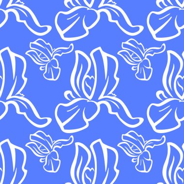 İris çiçeği pürüzsüz desenli mavi renk