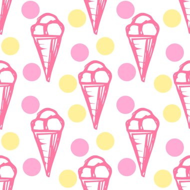Dondurma tatlısı. Yazın renksiz arka plan vektörü.
