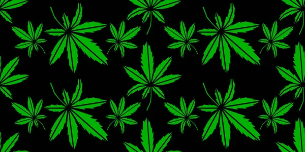 Cannabis Leaf Seamless Pattern Colored Vector — Stock Vector