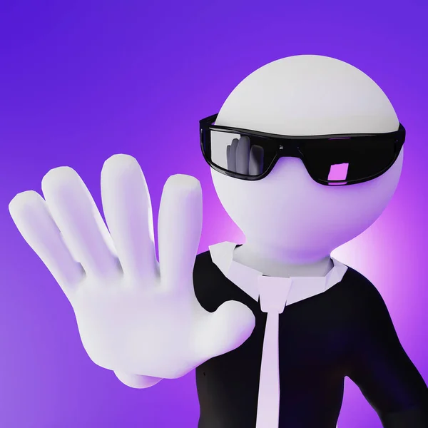 3D 'ye dönüştürülmüş insan kuklası elleriyle durduğunu gösteriyor..
