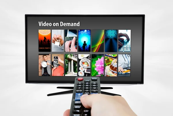 Servicio de vídeo a la carta VOD en smart TV — Foto de Stock