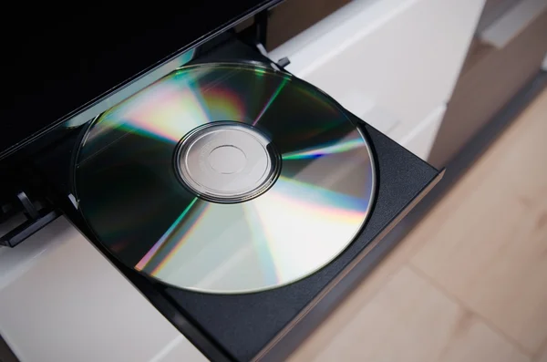 Blu-ray or DVD player with inserted disc — Stock Photo, Image