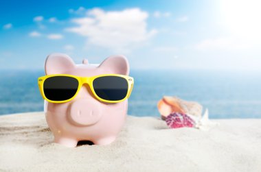 Piggy banka tatil. Tatil ekonomi kavramı
