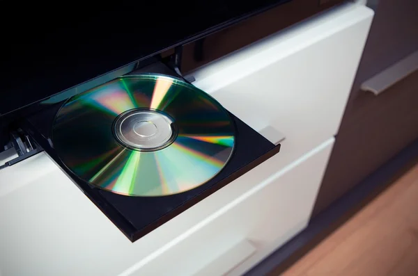 CD or DVD player with inserted disc — Stock Photo, Image