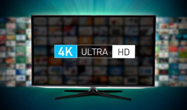 4K yüksek çözünürlüklü televizyon. TV multimedya kavramı
