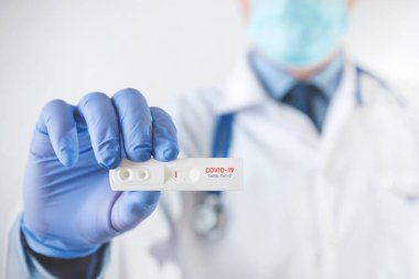 Covid-19 testi. IgM / IgG antikorları için kaset testi. Coronavirus önleme