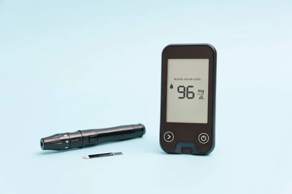 Blood Glucose Meter Blood Sugar Level Glucometer Diabetes Blood Glucose Stock Photo