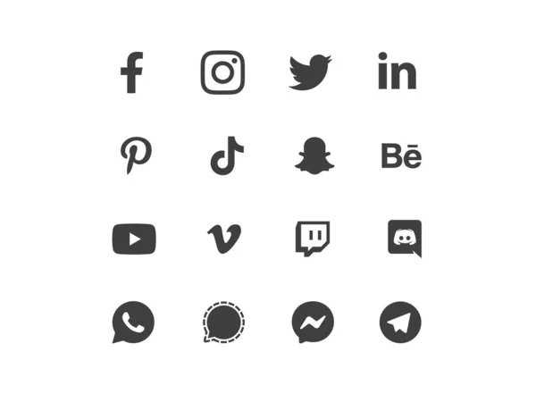 Wroclaw Poland Feb 2021 Social Media Apps Services Icons Collection — Stock Photo, Image