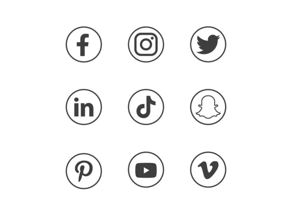 Wroclaw Poland Feb 2021 Social Media Apps Services Icons Collection — Stock Photo, Image