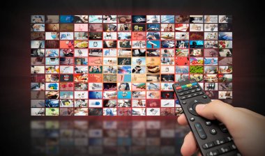 Televizyon yayını, televizyon yayını. Çokluortam duvar kavramı.