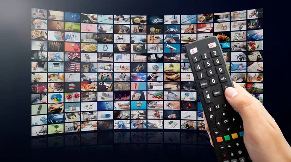 Concetto Video Multimediale Media Wall Servizi Streaming Video Demand — Foto Stock