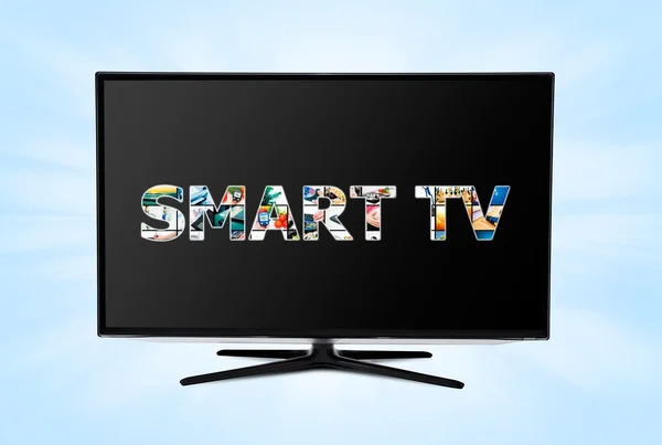 Televisión moderna con palabras de Smart TV en pantalla — Foto de Stock